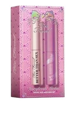 Too Faced Pink Metallic Travel-Size Mascara Duo better than sex : ribbons